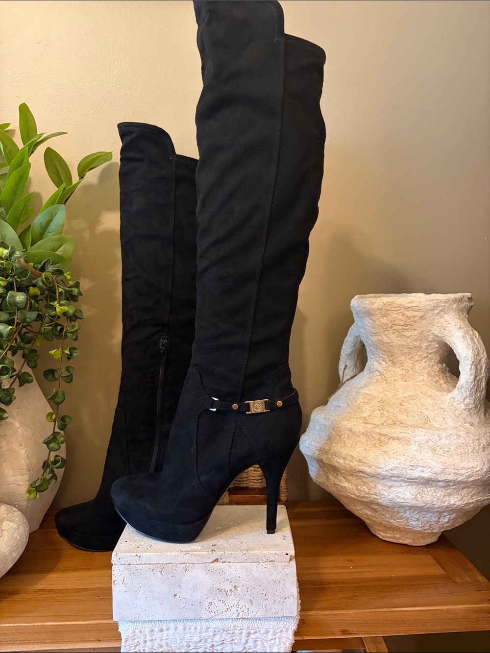 Guess Black Over-the-Knee Stiletto Boots